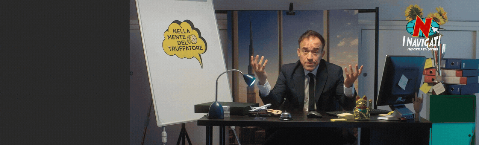 A rotazione frame delle nuove puntate della web serie. Logo I Navigati.